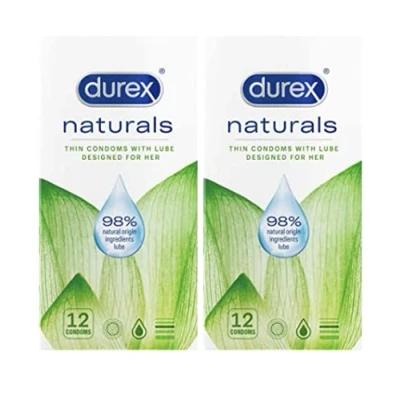 Image of Durex Naturals Thin Condoms with Extra Lube (2 x 12 Pack)