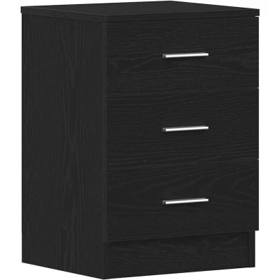 Image of vidaXL Bedside Cabinet Black Oak 38x35x55 cm Engineered Wood