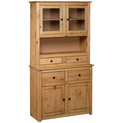 Image of vidaXL Highboard 93x40.5x180 cm Solid Pine Panama Range