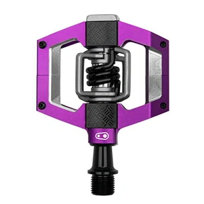 Image of Crankbrothers Mallet Trail Mountain Bike Pedals Purple/Black Spring MTB Enduro XC Optimized Platform Clip in System Pair of Bicycle (Cleats Included)