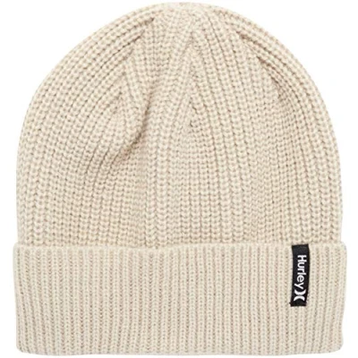 Image of Hurley Men&#039;s M Max Cuff 2.0 Beanie Hat, Oatmeal, One Size