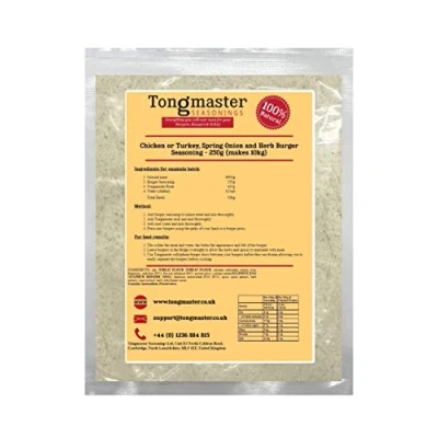 Image of Chicken or Turkey, Spring Onion and Herb Burger Seasoning 250g (makes 10kg)