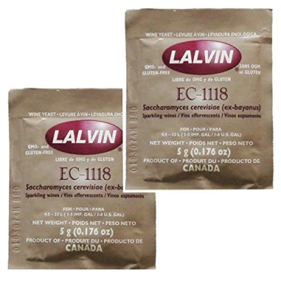 Image of 2X Lalvin EC 1118 Champagne Yeast 5g Sachet 18% Homebrew Wine Making 4.5L 23L