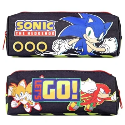 Image of Sonic The Hedgehog Pencil Case School Boy&#039;s Blue Rectangular