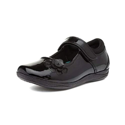 Image of Hush Puppies Girl&#039;s Jessica Patent Jnr School Uniform Shoe, Black, 12.5 UK Medium