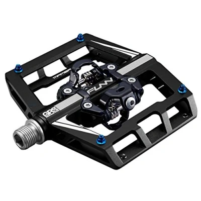 Image of Funn Mamba Mountain Bike Clipless Pedals, Double Sided Clip Wide Platform MTB Compatible with SPD Cleats, 9/16 Inch CrMo Axle Bicycle Pedals for MTB/BMX/Gravel Cycling(Black)