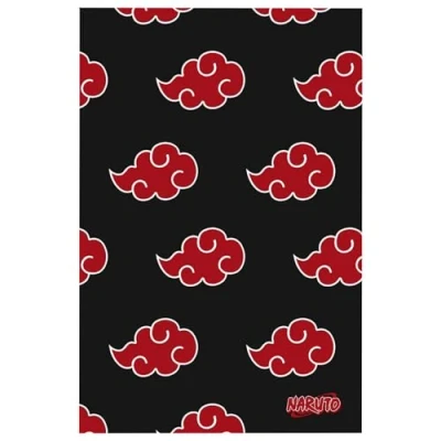 Image of Naruto Official Akatsuki Fleece Blanket 100 x 150 cm Soft Polyester Throw with Cloud Design Stylish &amp; Cozy, Great Gift Fans, Machine Washable