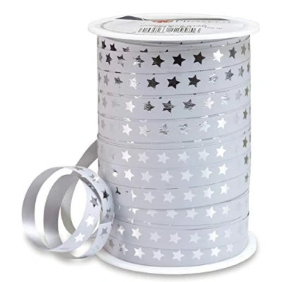 Image of Präsent Christmas Star Curling Ribbon White 10 mm Width, 100 m Length