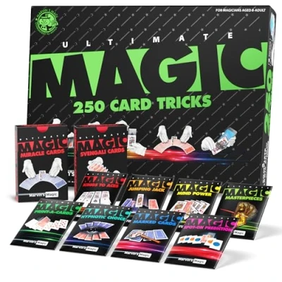 Image of Marvin&#039;s Magic Ultimate 250 Card Tricks Set Children and Adults Includes Illustrated Guide Suitable for Age 8+