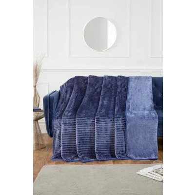 Image of Rapport Home Luxury Ribbed Mink Blanket 150x200 cm Indigo