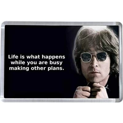 Image of Super Universe John Lennon Life Quote Fridge Magnet 5 x 7.5 cm