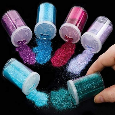 Image of Baker Ross AX994 Mermaid Glitter Shakers Pack of 6, Craft Glitter, Arts and Supplies for Children, Art Set Kids