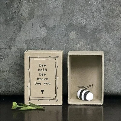 Image of Bee Bold, Brave, You Ceramic Matchbox Mini Gift Cracker Filler