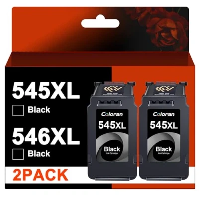 Image of Coloran PG 545XL High Capacity Black Ink Cartridges Replacement for Canon 545 XL Pixma MG3050 MG2550S MG2950 MG2450 TS3150 TS3151 TR4550 MG2500 MG2550 IP2850 MX495 (2 x Black)