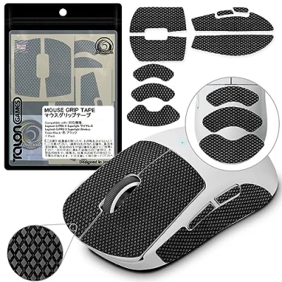 Image of TALONGAMES Mouse Anti Slip Grip Tape Compatible with Logitech G Pro X Superlight / 2 Wireless Gaming Mouse, Sweat Absorption, Skin