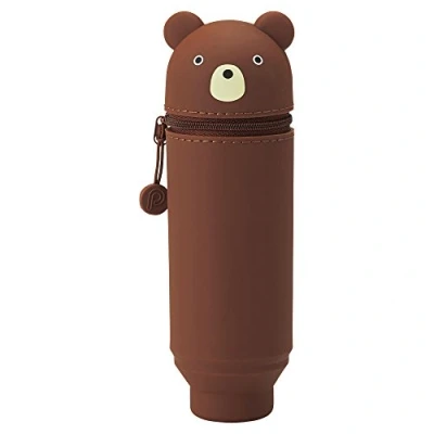 Image of LIHITLAB PuniLabo Stand Up Pen Case (Pen Holder), Bear, 2.4&quot; x 7.8&quot; (A7712 1)