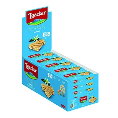 Image of Loacker Vanilla Classic Wafer Biscuit, Pack of 25 x 45g