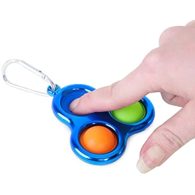 Image of Toyland® Push Bubble Pop Sensory Fidget Toy Lots To Choose From (Blue Keychain)