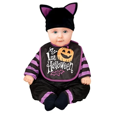 Image of FIESTAS GUIRCA My 1st Halloween Baby Fancy Dress Bat Kids Costume Boy or Girl Age 12 18 Months