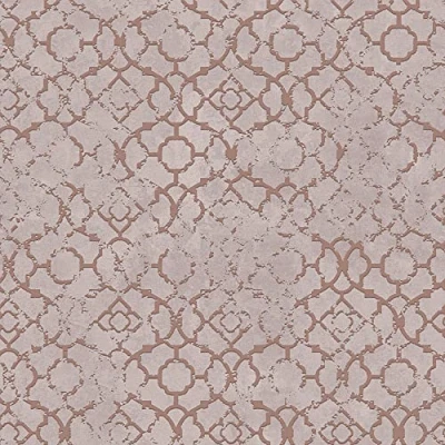 Image of Galerie DWP0246 04 Emporium Aged Quatrefoil Wallpaper, Pink/Rose Gold, 10m x 53cm