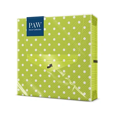 Image of POLKA DOTS GREEN Pack of 20 paper napkins/D