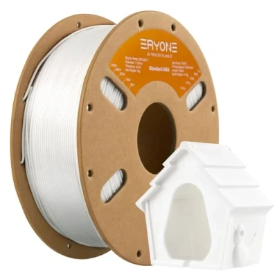 Image of ERYONE Engineering Filament, 1.75 mm 3D Printing Dimensional Accuracy +/ 0.03mm, Fit Most FDM Printer, ASA White 1kg Spool (2.2LBS)