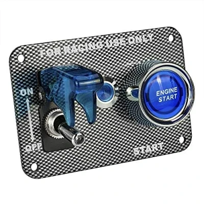 Image of Jtron car switch panel 12V 20A for racing spot quick off toggle switch+50A Engine Start Button Ignition combine with Indicator light (blue)