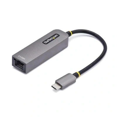 Image of StarTech.com 2.5GbE USB C to Ethernet Adapter, 100W PD Pass Through, NBASE T NIC, 3.0 Type 2.5G Multi Speed Network