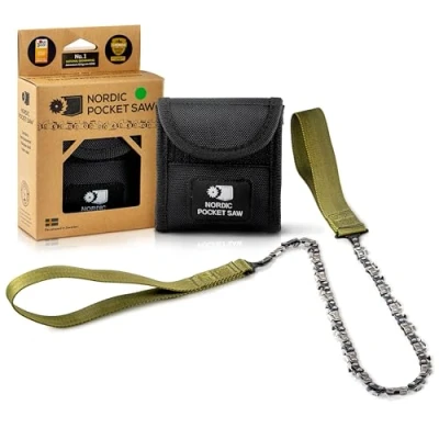 Image of Nordic Pocket Saw Chainsaw 93 cm Foldable Hand with Nylon Case Survival &amp; Camping for Outdoors Manual Two Persons X Long Portable Tool