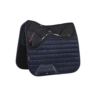 Image of LeMieux Dressage X Grip Twin Sided Square Saddle Pad Pads for Horses Equestrian Riding Equipment and Accessories (Navy Large)