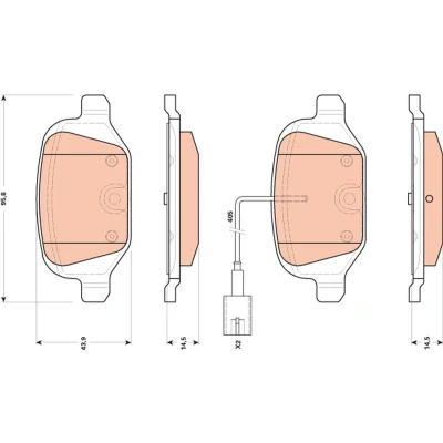 Image of 71770110, 77365754, 77367241 brake pad set TRW GDB1894 incl. wear warning contact with caliper screws accessories FIAT: 500 Hatchback