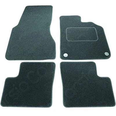 Image of Carsio Carpet Car Mats For Smart Forfour 2015+ Onwards 4 Piece Set Tailored Fit Floor Mat Complete Accessory Black Custom Fitted All Weather, Anti Slip Backing &amp; Trim