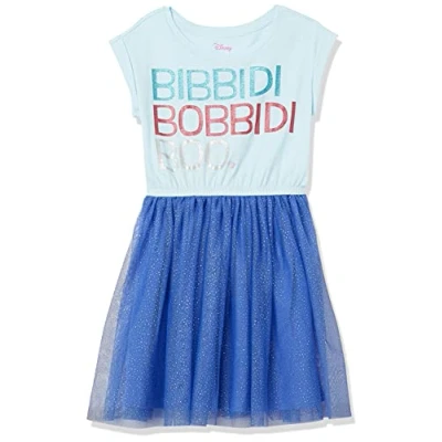 Image of Amazon Essentials Disney Marvel Star Wars Girls&#039; Knit Short Sleeved Tutu Dresses Discontinued Colours, Princess Bibbidi, 2 Years