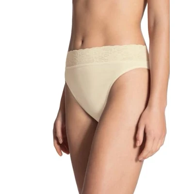 Image of CALIDA Women&#039;s Slip Lycraspitze, Ivory (Champagne 134), S