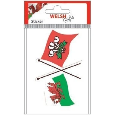 Image of Wales Welsh Cymru Flag Decal Sticker Car Bike (Dragon/Feathers Cross Flags)