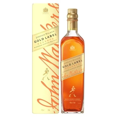 Image of Johnnie Walker Gold Label Limited Edition Blended Scotch Whisky 40% vol 70cl Award Winning Scottish Notes of Fruit Vanilla Spice &amp; Smokiness (Packaging May Vary)