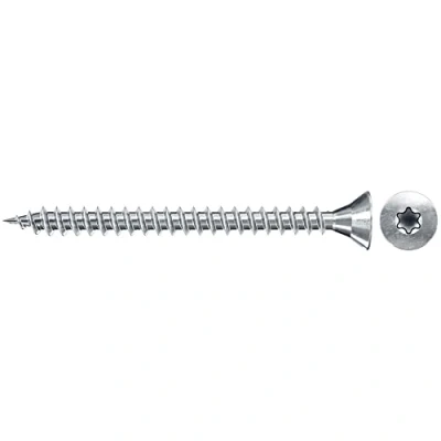 Image of fischer Chipboard Screw 4.0 x 25 Countersunk Head Blue Galvanised Full Thread Inner Star TX