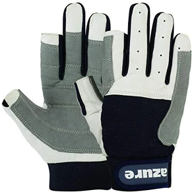 Image of Strong Amara Navy Blue Sailing Gloves Enforced Palm Breathable Glove For Boating, Fishing, Kayaking, Canoeing, Skiing, Riding, Running, Hiking, Indoor Outdoor Full Fingered XSmall XXLarge (Large)