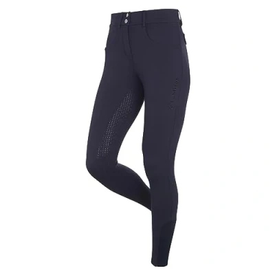 Image of LeMieux Paris Breeches with Full Seat Silicone Grip in Navy 4 Way Stretch Fabric Women&#039;s Horse Riding Pants Faux Pockets UK 6