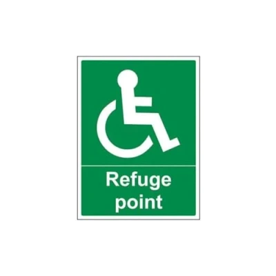 Image of V Safety Refuge Point Sign 300mm x 400mm Self Adhesive Vinyl