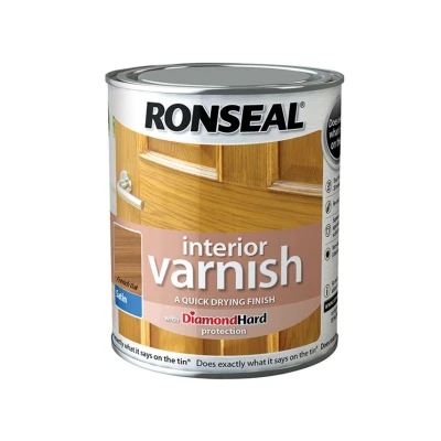 Image of Ronseal Interior Varnish French Oak Satin 750ml