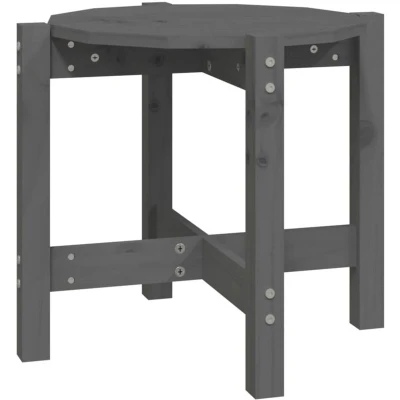Image of vidaXL Coffee Table Grey Ø 52.5x45 cm Solid Wood Pine