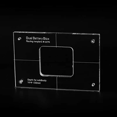 Image of Musiclily Pro CNC Accurate Acrylic Dual Battery Box Routing Templates