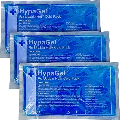 Image of Safety First Aid Group HypaGel Reusable Hot Cold Gel Ice Pack, Freeze or Microwave Pack of 3 for Sports Injuries Pain Relief Standard