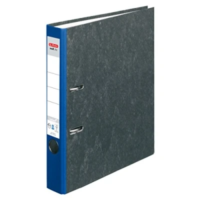 Image of Herlitz maX.File Nature Folder, Cardboard, Cloudy Marble Cover, Edge Protection, Stable, A4, 5 cm, Blue