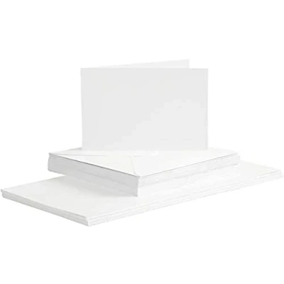 Image of Creativ 23115 Cards &amp; Envelopes, card size 15x15 cm, envelope 16x16 white, 50sets