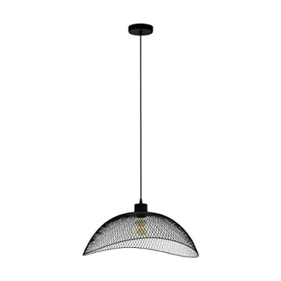 Image of EGLO Pompeya pendant light, length 57 cm, black, steel