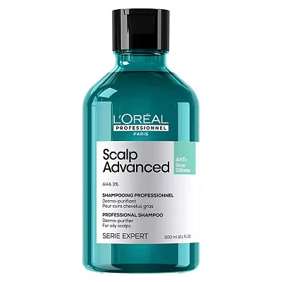 Image of L&#039;Oréal Professionnel Scalp Advanced Anti Oiliness Dermo Purifier Shampoo, For Oily, Greasy Hair, Serie Expert, 300ml