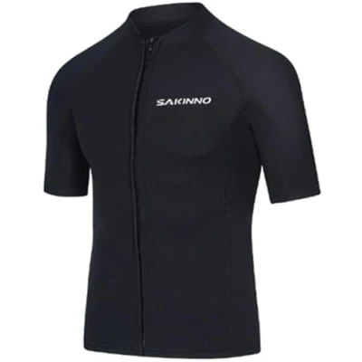 Image of Wetsuit Top Men 2mm Jacket Neoprene Long Sleeve Diving Suit for Water Sport,Black,XXL