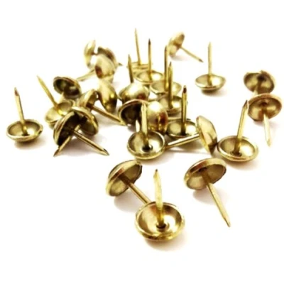 Image of Upholstery Nails Brass Tacks Domed Furniture Fabric Decorative Studs